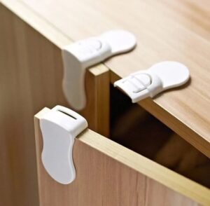 Set de 2 serrures de sécurité porte placard et tiroirs