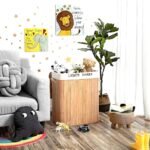 Panier à linge pliable en bambou 2 sections – Image 2