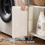 Panier à linge pliable en PVC avec roulettes – Image 2