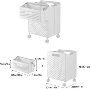 Panier à linge pliable en PVC avec roulettes – Image 6