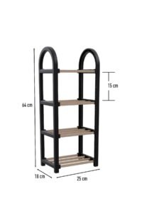 Étagère de rangement 4 niveaux en bois avec poignée en PVC – Image 4