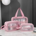 Set de 3 Trousses de Toilette Transparente Pour Voyage & Rangement Pratique