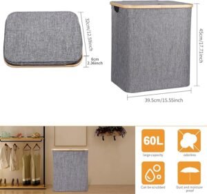 Corbeille à Linge Pliable en tissu – Image 7
