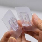 Crochet adhésif transparent double face mural sans perçage fixation solide réutilisable rangement maison cuisine- 1 Pièce – Image 5