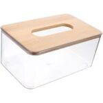 Boîte à Mouchoirs Décorative en plexiglass avec couvercle en bois – Image 3