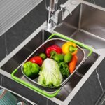Passoire Extensible Inox – Égouttoir de Légumes & Fruits avec Poignées Antidérapantes