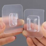 Crochet adhésif transparent double face mural sans perçage fixation solide réutilisable rangement maison cuisine- 1 Pièce – Image 4