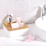 Boîte à mouchoirs multifonctionnelle avec couvercle en bambou – Image 2