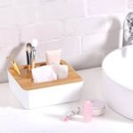 Boite à mouchoirs en PVC avec couvercle en bambou multifonctions... – Image 3