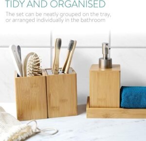 set de salle de bain en bambou 4pcs – Image 2