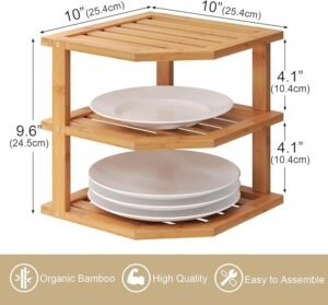 Étagère d'angle en bambou – Image 3