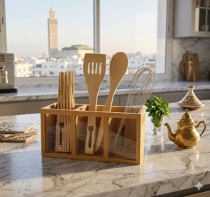 Organisateur d'Ustensiles en Bambou Naturel – Image 4