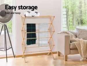 Séchoir à linge en bois pour vêtements – Image 3