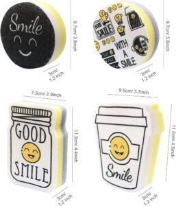 Set de 4 Éponges à Vaisselle Design "Smile" – Image 2