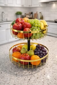 Panier à fruit à deux niveaux moderne et pratique – Image 3