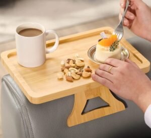 Plateau de Canapé Clipsable en Bambou – Image 4