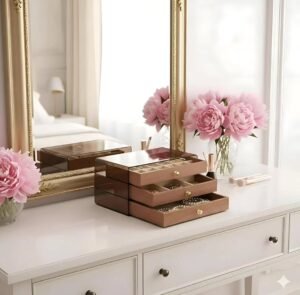 Coffret à Bijoux Luxueux à 3 Tiroirs – Image 4