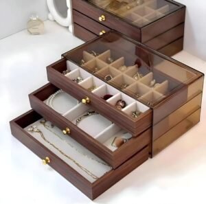 Coffret à Bijoux Luxueux à 3 Tiroirs
