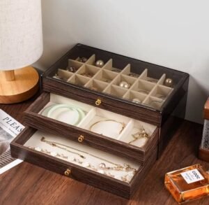 Coffret à Bijoux Luxueux à 3 Tiroirs – Image 7