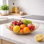 Corbeille à Fruits Géométrique Dorée 27cm